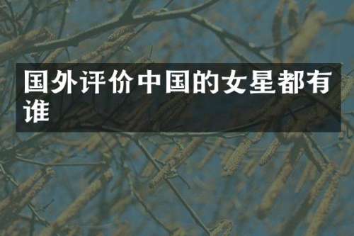 国外评价中国的女星都有谁