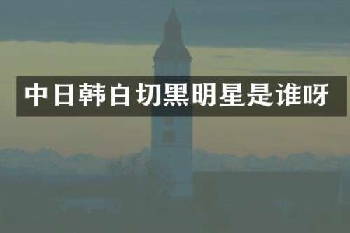 中日韩白切黑明星是谁呀