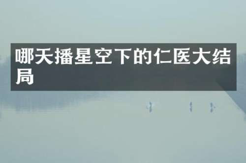 哪天播星空下的仁医大结局