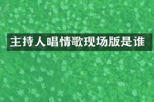主持人唱情歌现场版是谁
