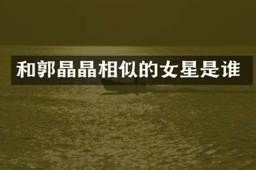 和郭晶晶相似的女星是谁