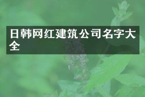 日韩网红建筑公司名字大全
