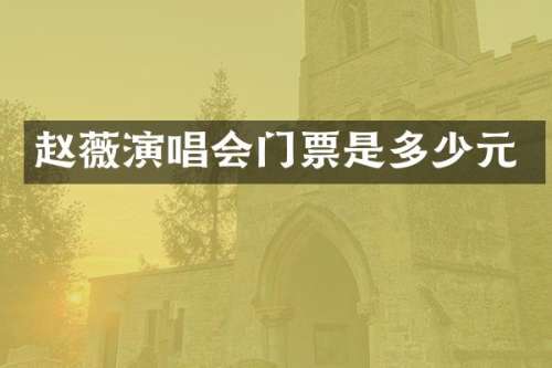 赵薇演唱会门票是多少元