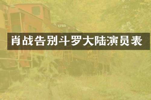 肖战告别斗罗大陆演员表