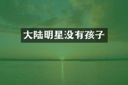 大陆明星没有孩子