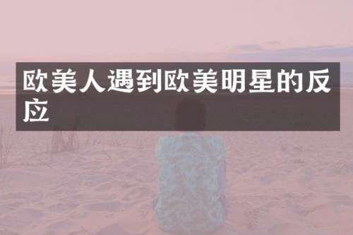 欧美人遇到欧美明星的反应
