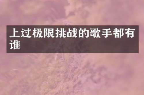 上过极限挑战的歌手都有谁
