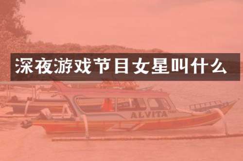 深夜游戏节目女星叫什么