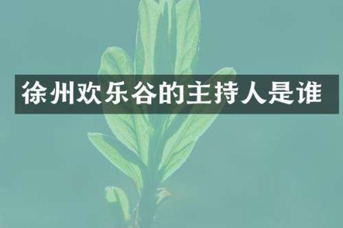 徐州欢乐谷的主持人是谁