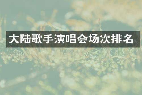 大陆歌手演唱会场次排名