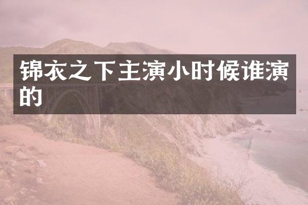 锦衣之下主演小时候谁演的