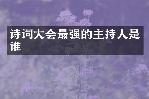 诗词大会最强的主持人是谁