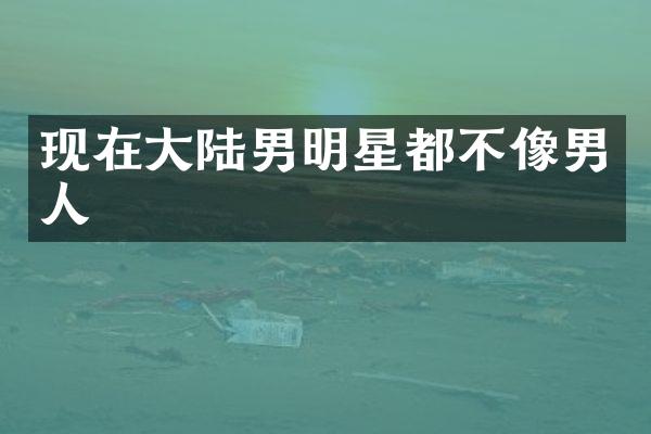 现在大陆男明星都不像男人