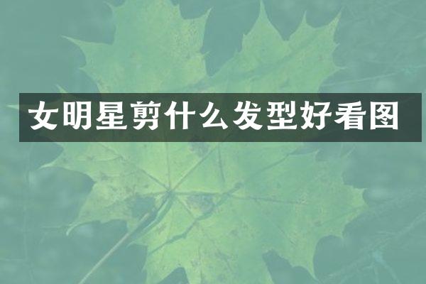 女明星剪什么发型好看图