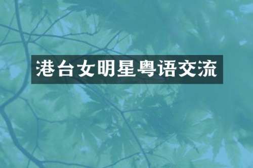 港台女明星粤语交流