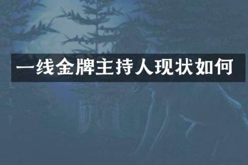 一线金牌主持人现状如何