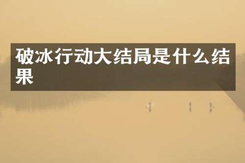 破冰行动大结局是什么结果