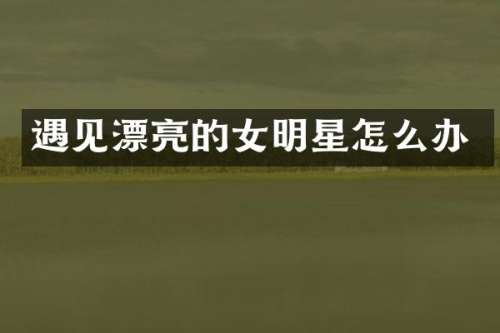 遇见漂亮的女明星怎么办