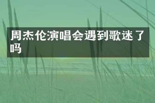 周杰伦演唱会遇到歌迷了吗