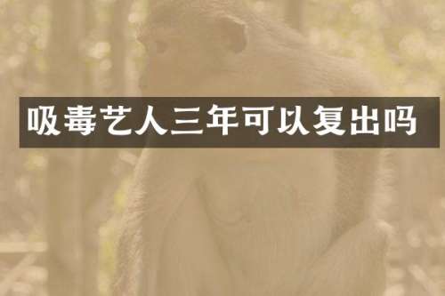 吸毒艺人三年可以复出吗