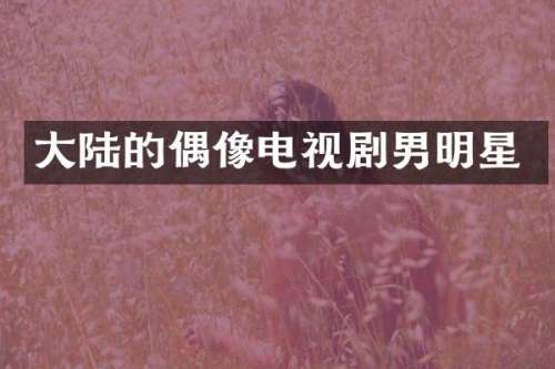 大陆的偶像电视剧男明星