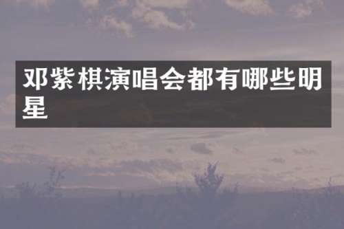 邓紫棋演唱会都有哪些明星