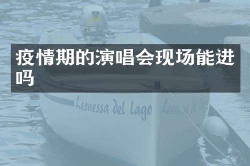 疫情期的演唱会现场能进吗