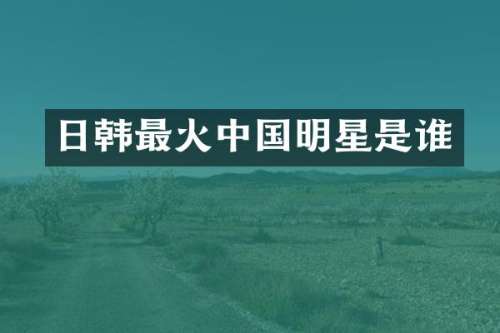 日韩最火中国明星是谁