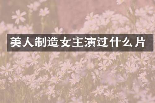 美人制造女主演过什么片