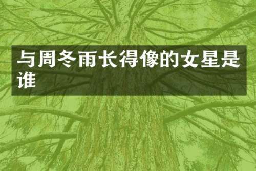 与周冬雨长得像的女星是谁