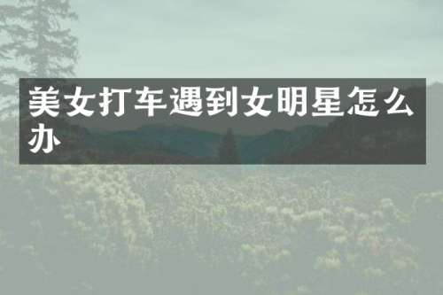 打车遇到女明星怎么办