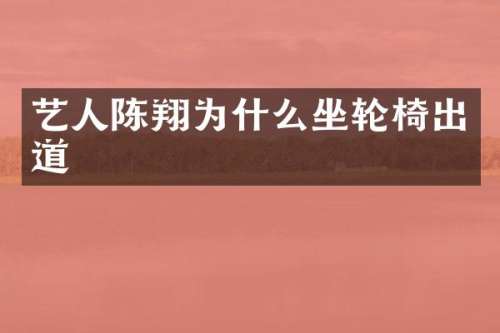 艺人陈翔为什么坐轮椅出道