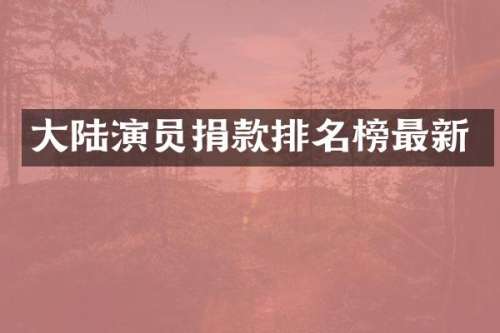 大陆演员捐款排名榜最新