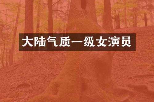 大陆气质一级女演员
