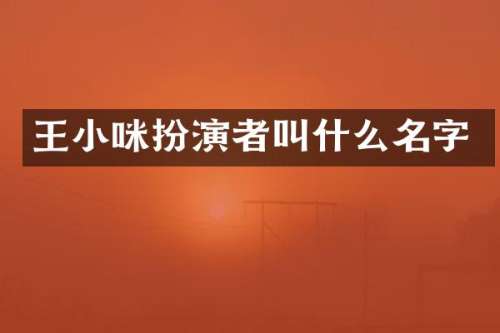 王小咪扮演者叫什么名字