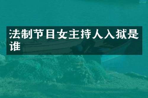 法制节目女主持人入狱是谁