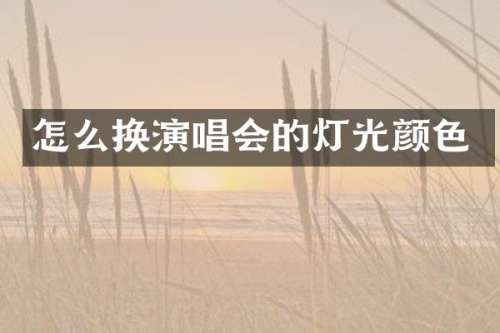 怎么换演唱会的灯光颜色