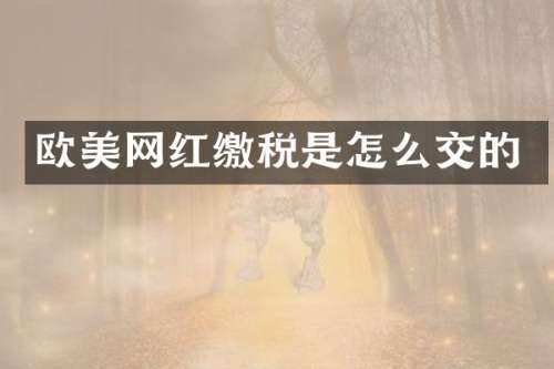 欧美网红缴税是怎么交的