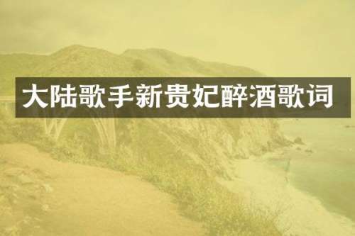 大陆歌手新贵妃醉酒歌词