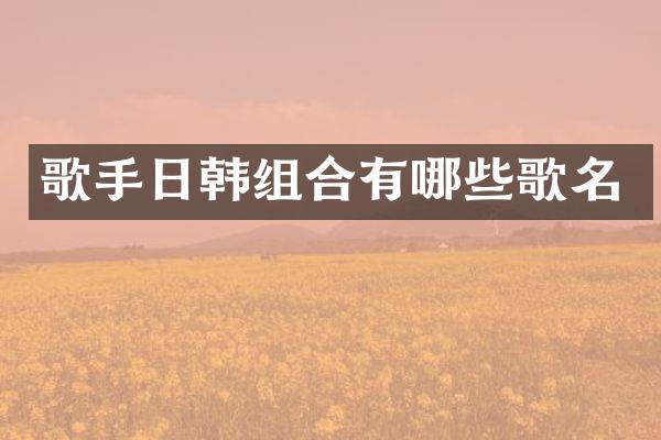 歌手日韩组合有哪些歌名