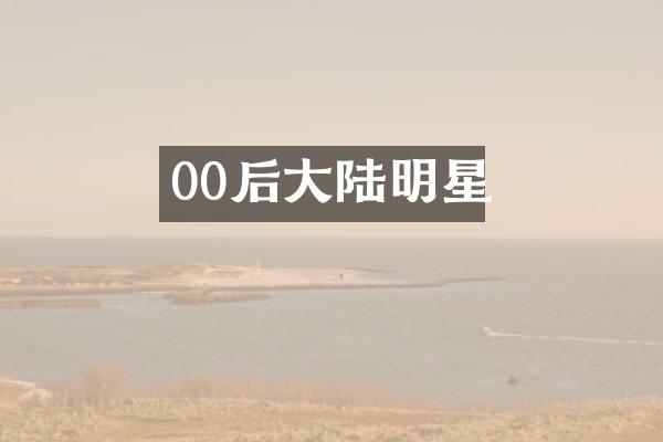 00后大陆明星