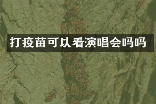 打疫苗可以看演唱会吗吗