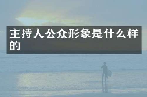 主持人公众形象是什么样的