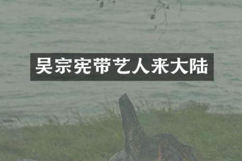 吴宗宪带艺人来大陆