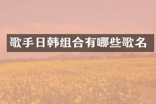 歌手日韩组合有哪些歌名