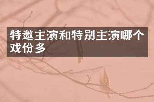 特邀主演和特别主演哪个戏份多
