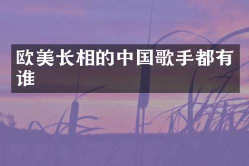 欧美长相的中国歌手都有谁