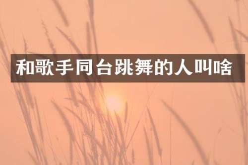 和歌手同台跳舞的人叫啥