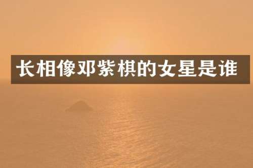 长相像邓紫棋的女星是谁