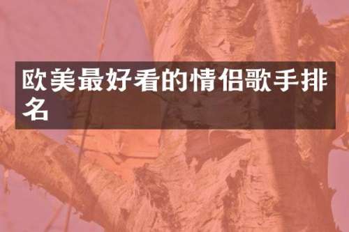 欧美最好看的情侣歌手排名